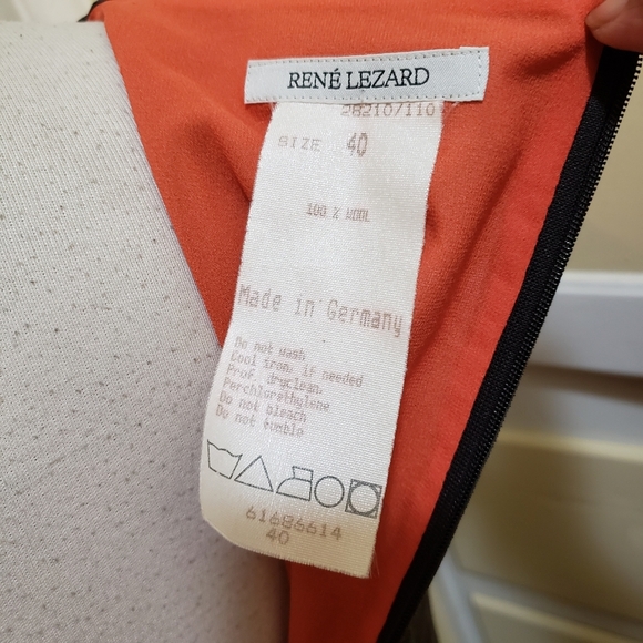 Classic Shift Dress / by Rene Lezard / Gray on Orange / Size 40 Euro / 8… - Picture 6 of 6